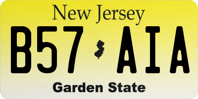 NJ license plate B57AIA