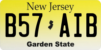 NJ license plate B57AIB
