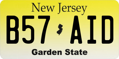 NJ license plate B57AID