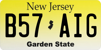 NJ license plate B57AIG