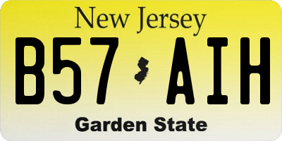NJ license plate B57AIH