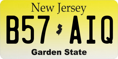 NJ license plate B57AIQ