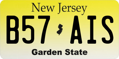 NJ license plate B57AIS