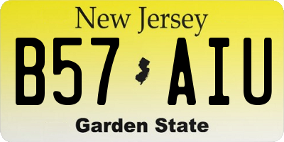 NJ license plate B57AIU