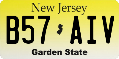 NJ license plate B57AIV