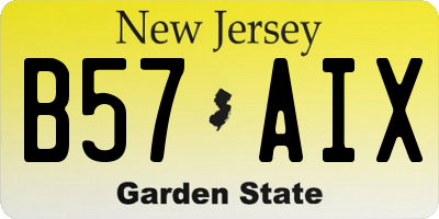 NJ license plate B57AIX