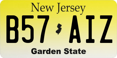 NJ license plate B57AIZ
