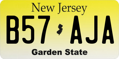 NJ license plate B57AJA