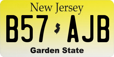 NJ license plate B57AJB