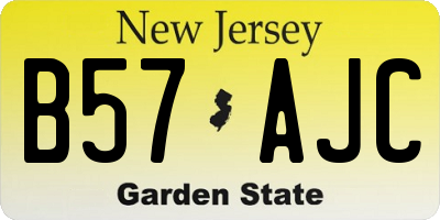 NJ license plate B57AJC