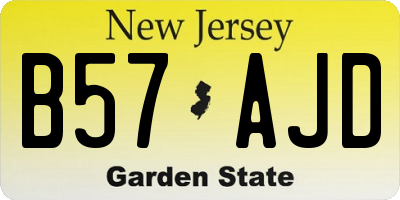 NJ license plate B57AJD