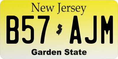 NJ license plate B57AJM
