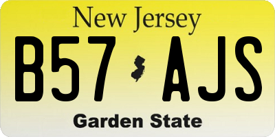 NJ license plate B57AJS