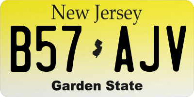 NJ license plate B57AJV