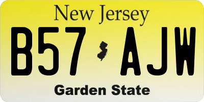 NJ license plate B57AJW