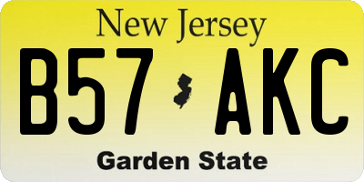 NJ license plate B57AKC