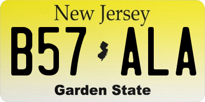 NJ license plate B57ALA