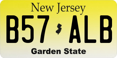NJ license plate B57ALB