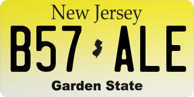 NJ license plate B57ALE