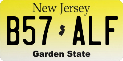 NJ license plate B57ALF