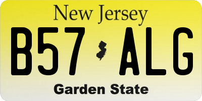 NJ license plate B57ALG