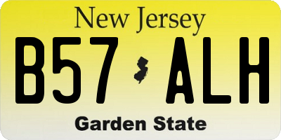 NJ license plate B57ALH