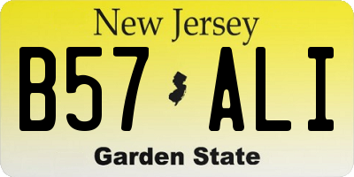NJ license plate B57ALI