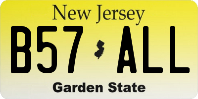 NJ license plate B57ALL