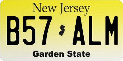 NJ license plate B57ALM