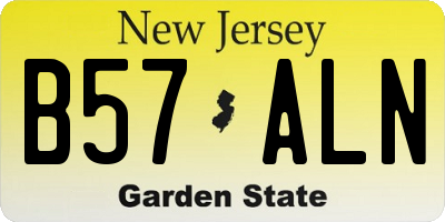 NJ license plate B57ALN