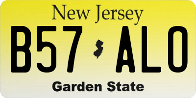 NJ license plate B57ALO