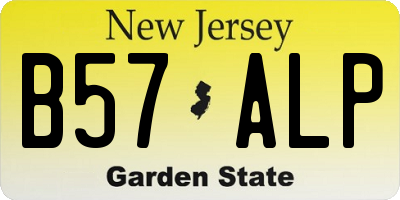 NJ license plate B57ALP