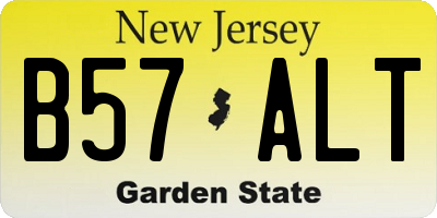 NJ license plate B57ALT
