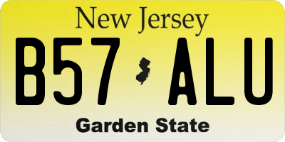NJ license plate B57ALU