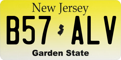 NJ license plate B57ALV