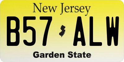 NJ license plate B57ALW