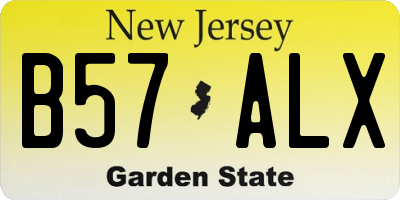 NJ license plate B57ALX