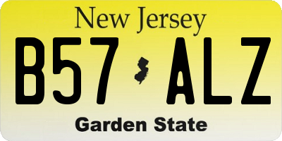 NJ license plate B57ALZ