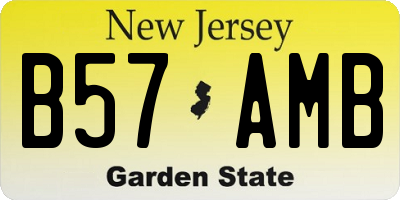 NJ license plate B57AMB