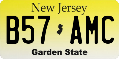 NJ license plate B57AMC