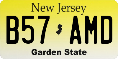 NJ license plate B57AMD