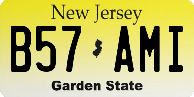 NJ license plate B57AMI
