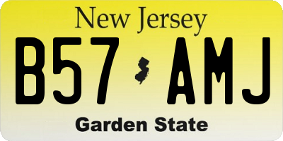NJ license plate B57AMJ