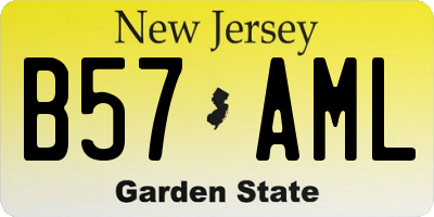 NJ license plate B57AML