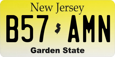 NJ license plate B57AMN