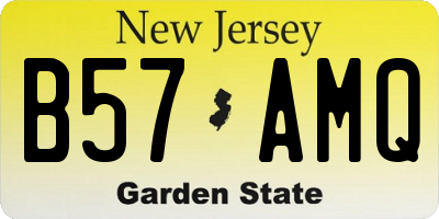 NJ license plate B57AMQ