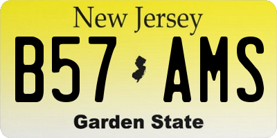 NJ license plate B57AMS
