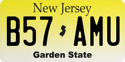 NJ license plate B57AMU