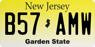 NJ license plate B57AMW