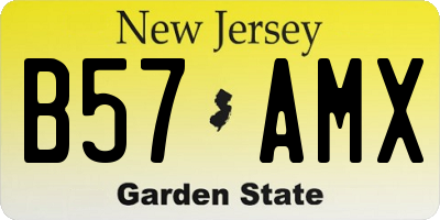 NJ license plate B57AMX